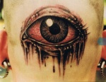 3d-tattoo-black white eye tattoo